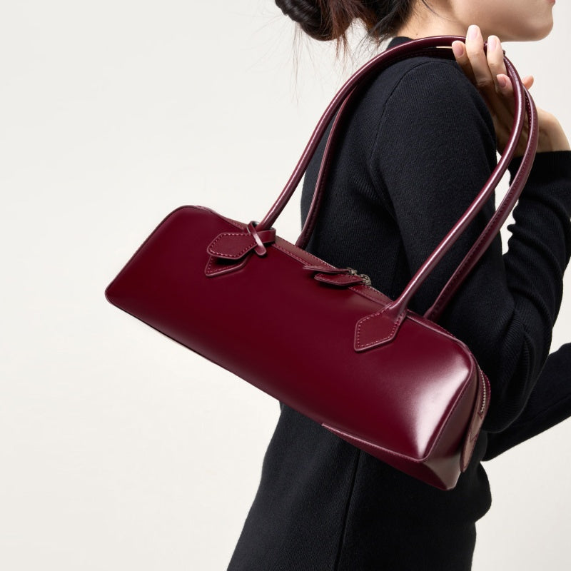 Refined Leather Flap Bag