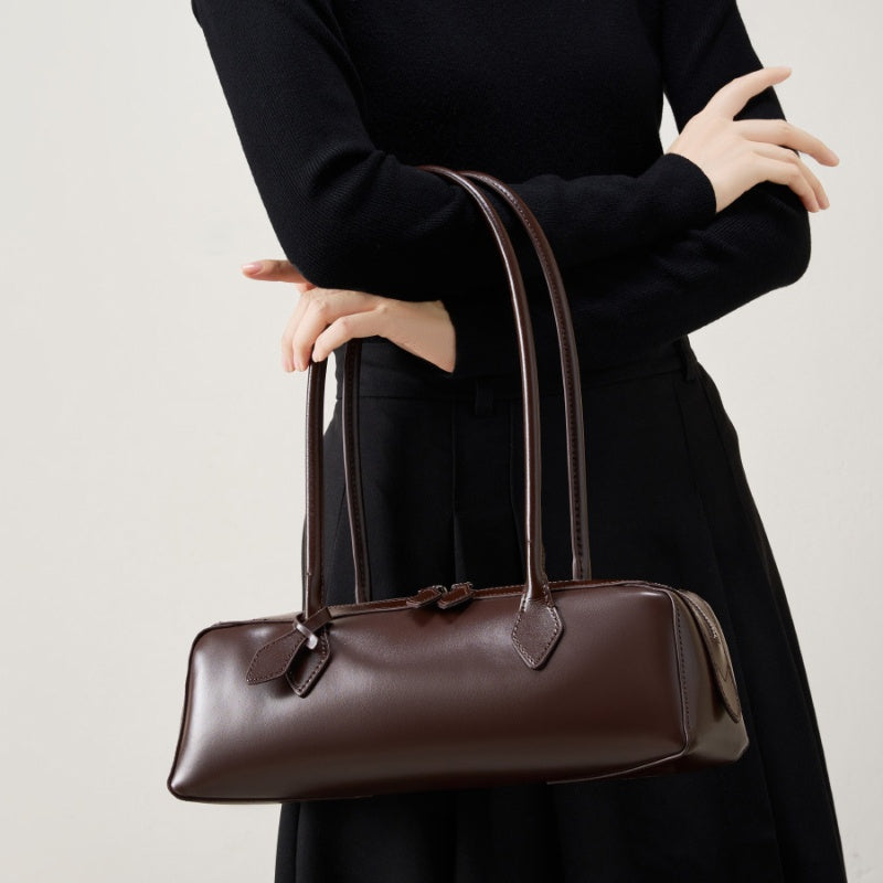 Refined Leather Flap Bag