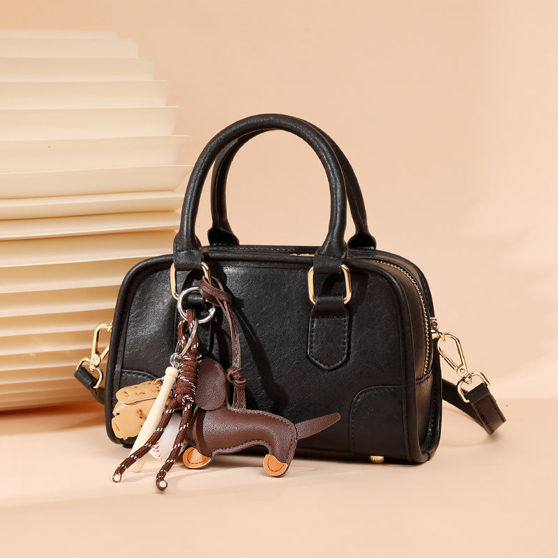Chic Leather Bucket Bag
