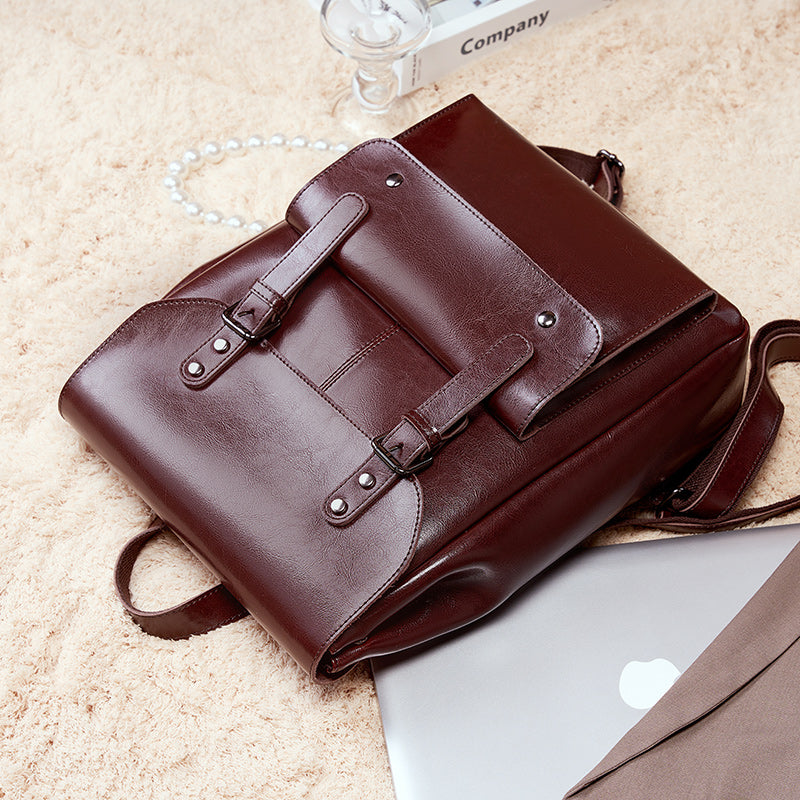 Vintage-Inspired Buckle Backpack