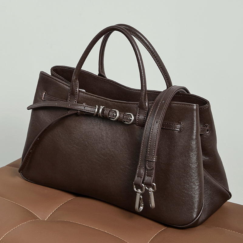 Minimalist Belt-Buckle Handbag