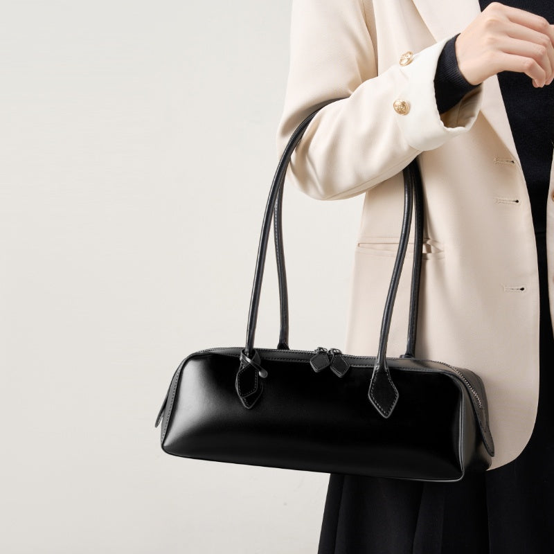 Refined Leather Flap Bag