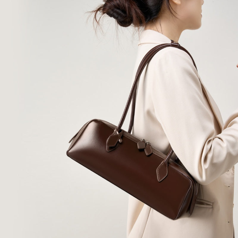 Refined Leather Flap Bag