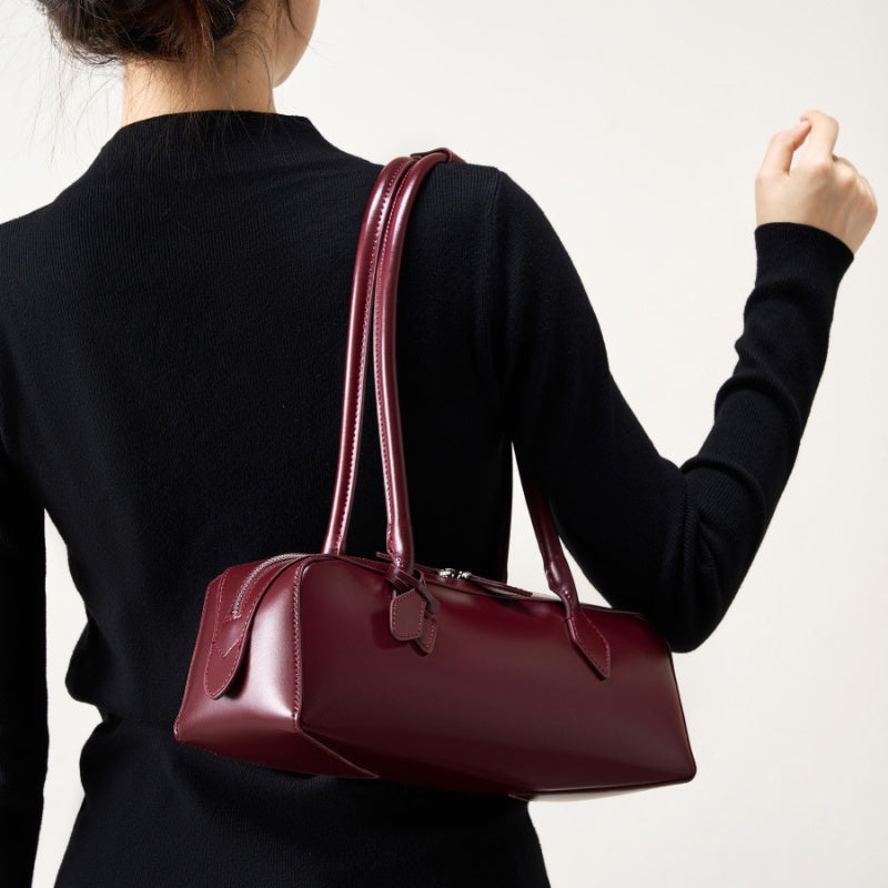 Refined Leather Flap Bag