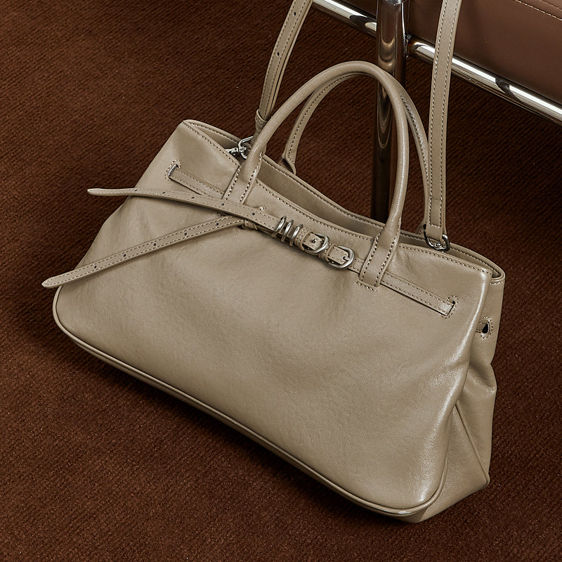 Minimalist Belt-Buckle Handbag