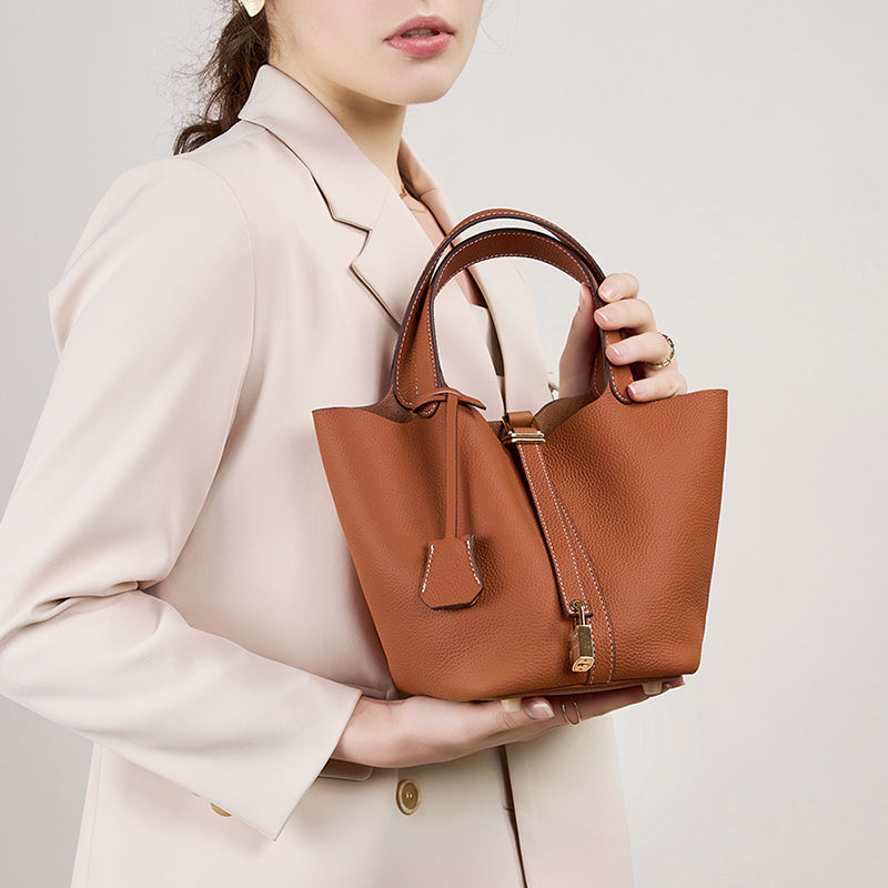 Compact Top Handle Bucket Tote