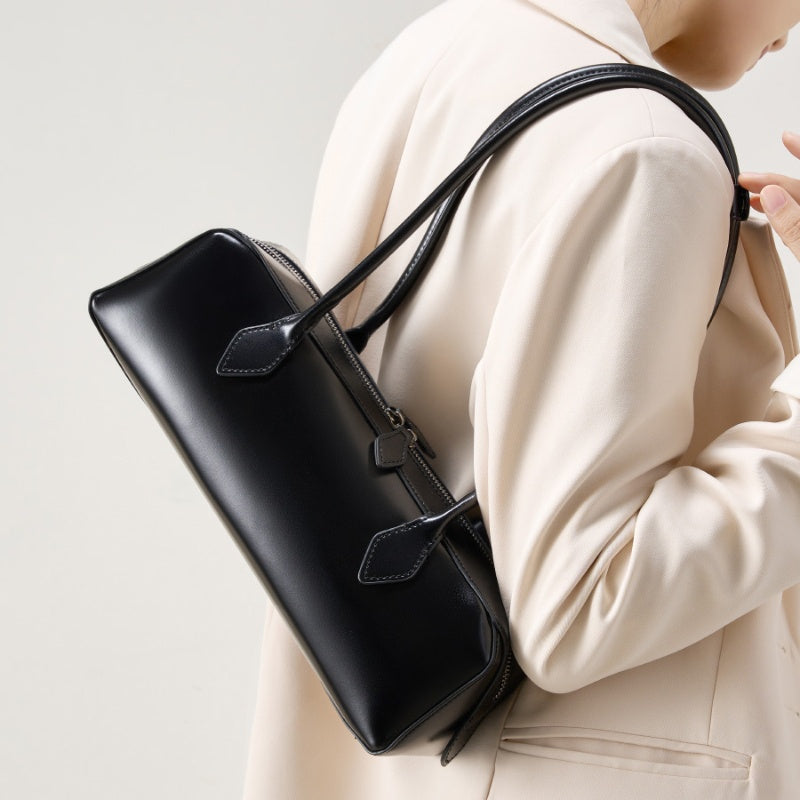 Refined Leather Flap Bag