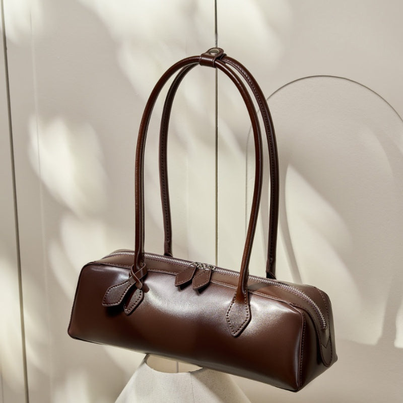 Refined Leather Flap Bag