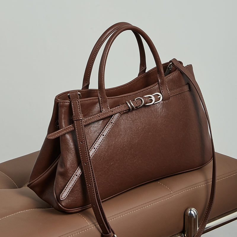 Minimalist Belt-Buckle Handbag