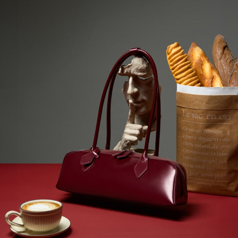 Refined Leather Flap Bag