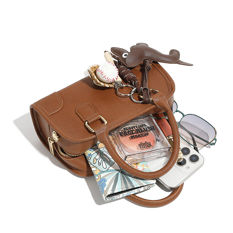 Chic Leather Bucket Bag