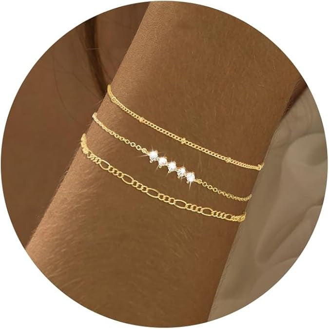 Dainty Silver-Plated Stackable Bracelet Set – Waterproof Design